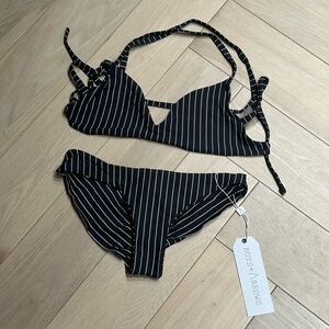 NWT Boys + Arrows Navy Striped Bikini Set